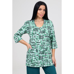 Туника-кофта женская ТК-2035 кулирка (последний размер) надписи на светлом 56