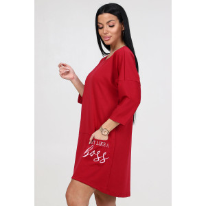 Туника женская "Милана BOSS" ТМ-2482 милано (последний размер) бордо 50