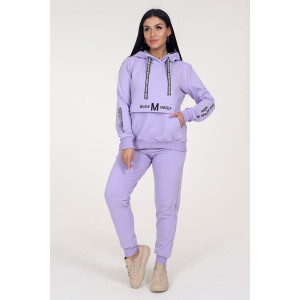 Костюм двойка женский КФ-20 "Принт Макси" футер (последний размер) сирень 60