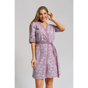 Пеньюар двойка женский "Дарья" 1222-3 кулирка (последний размер) сухая роза 52