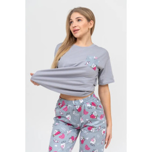 Костюм двойка женский "Бетси" 1220-3 трикотаж (последний размер) серый 46