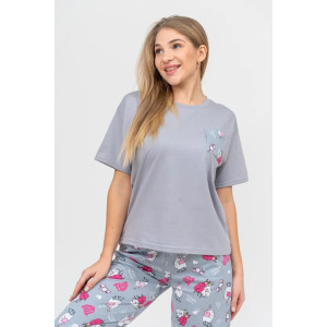 Костюм двойка женский "Бетси" 1220-3 трикотаж (последний размер) серый 46