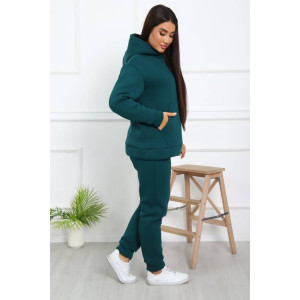 Костюм двойка женский КД-447 футер 3-х нитка (последний размер) зеленый 44