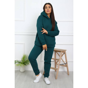 Костюм двойка женский КД-447 футер 3-х нитка (последний размер) зеленый 44
