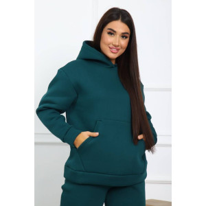 Костюм двойка женский КД-447 футер 3-х нитка (последний размер) зеленый 44