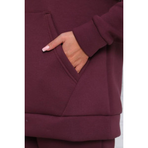 Костюм двойка женский КД-447 футер 3-х нитка (последний размер) бордовый 50,52,54