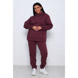 Костюм двойка женский КД-447 футер 3-х нитка (последний размер) бордовый 50,52,54