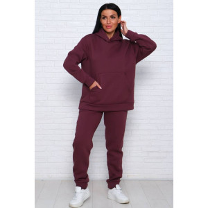 Костюм двойка женский КД-447 футер 3-х нитка (последний размер) бордовый 50,52,54