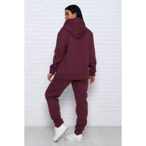 Костюм двойка женский КД-447 футер 3-х нитка (последний размер) бордовый 50,52,54