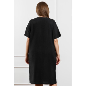 Туника женская "Рената-1" фактурный трикотаж (р-ры: 48-58) черный