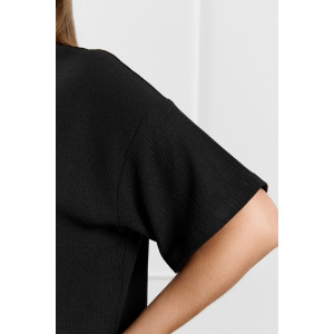 Туника женская "Рената-1" фактурный трикотаж (р-ры: 48-58) черный