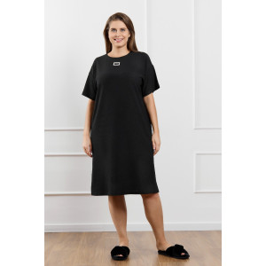 Туника женская "Рената-1" фактурный трикотаж (р-ры: 48-58) черный