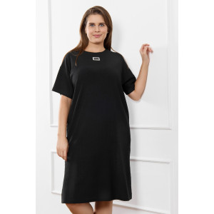 Туника женская "Рената-1" фактурный трикотаж (р-ры: 48-58) черный
