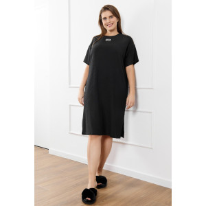 Туника женская "Рената-1" фактурный трикотаж (р-ры: 48-58) черный