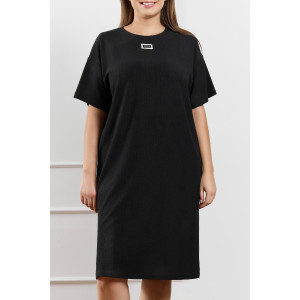 Туника женская "Рената-1" фактурный трикотаж (р-ры: 48-58) черный