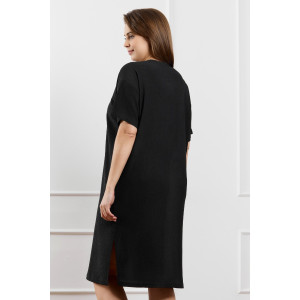 Туника женская "Рената-1" фактурный трикотаж (р-ры: 48-58) черный