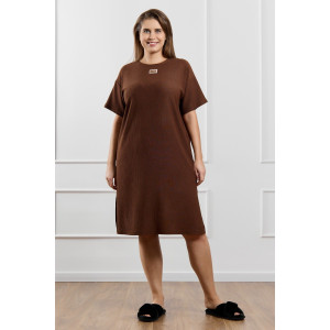 Туника женская "Рената-1" фактурный трикотаж (р-ры: 48-58) коричневый