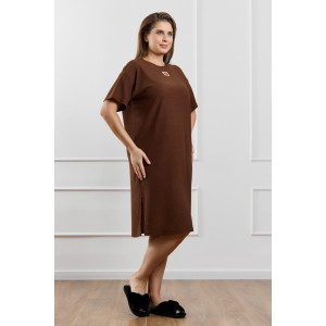 Туника женская "Рената-1" фактурный трикотаж (р-ры: 48-58) коричневый