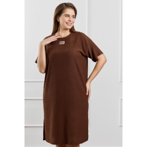 Туника женская "Рената-1" фактурный трикотаж (р-ры: 48-58) коричневый