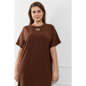 Туника женская "Рената-1" фактурный трикотаж (р-ры: 48-58) коричневый