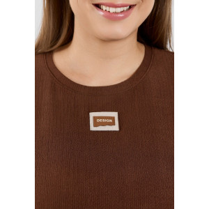 Туника женская "Рената-1" фактурный трикотаж (р-ры: 48-58) коричневый