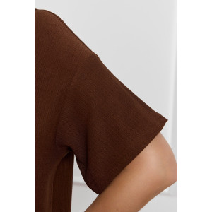Туника женская "Рената-1" фактурный трикотаж (р-ры: 48-58) коричневый