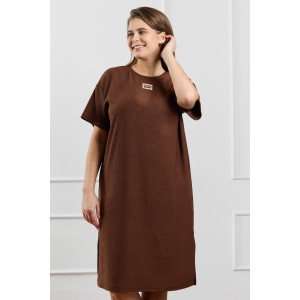 Туника женская "Рената-1" фактурный трикотаж (р-ры: 48-58) коричневый