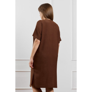 Туника женская "Рената-1" фактурный трикотаж (р-ры: 48-58) коричневый