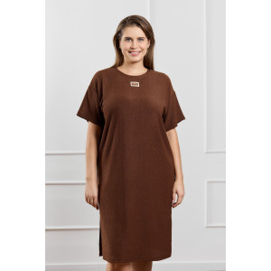 Туника женская "Рената-1" фактурный трикотаж (р-ры: 48-58) коричневый