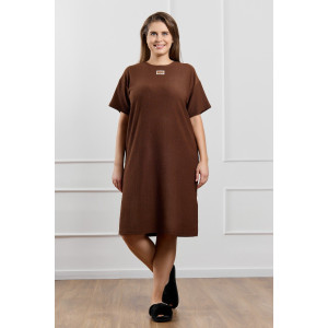 Туника женская "Рената-1" фактурный трикотаж (р-ры: 48-58) коричневый