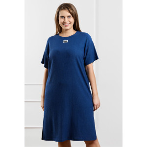 Туника женская "Рената-1" фактурный трикотаж (р-ры: 48-58) синий
