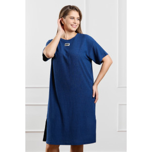 Туника женская "Рената-1" фактурный трикотаж (р-ры: 48-58) синий
