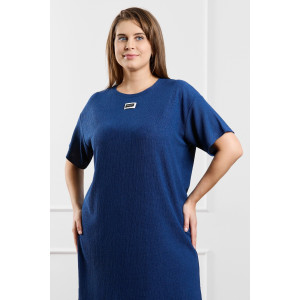 Туника женская "Рената-1" фактурный трикотаж (р-ры: 48-58) синий