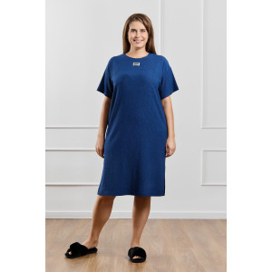 Туника женская "Рената-1" фактурный трикотаж (р-ры: 48-58) синий