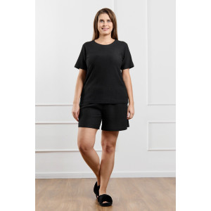 Футболка женская "Рената-4" фактурный трикотаж (р-ры: 48-58) черный