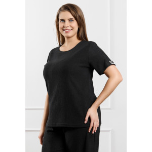 Футболка женская "Рената-4" фактурный трикотаж (р-ры: 48-58) черный