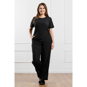 Футболка женская "Рената-4" фактурный трикотаж (р-ры: 48-58) черный