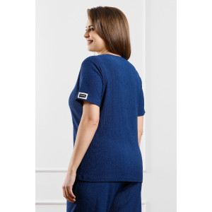 Футболка женская "Рената-4" фактурный трикотаж (р-ры: 48-58) синий