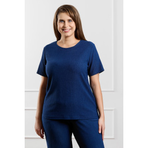 Футболка женская "Рената-4" фактурный трикотаж (р-ры: 48-58) синий