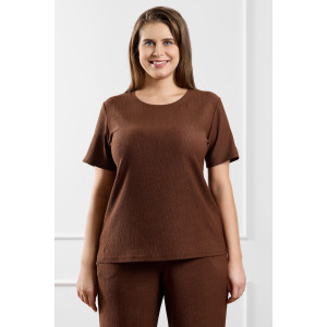Футболка женская "Рената-4" фактурный трикотаж (р-ры: 48-58) коричневый