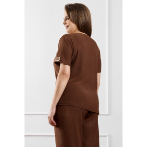 Футболка женская "Рената-4" фактурный трикотаж (р-ры: 48-58) коричневый