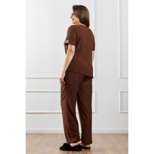 Футболка женская "Рената-4" фактурный трикотаж (р-ры: 48-58) коричневый