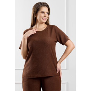 Футболка женская "Рената-4" фактурный трикотаж (р-ры: 48-58) коричневый