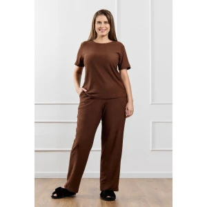 Футболка женская "Рената-4" фактурный трикотаж (р-ры: 48-58) коричневый