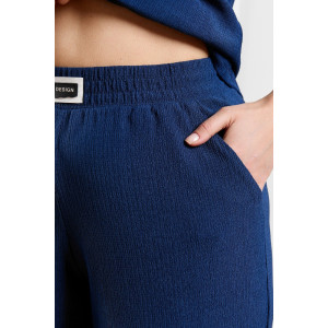 Брюки женские "Рената-2" фактурный трикотаж (р-ры: 50-60) синий