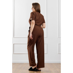 Брюки женские "Рената-2" фактурный трикотаж (р-ры: 50-60) коричневый