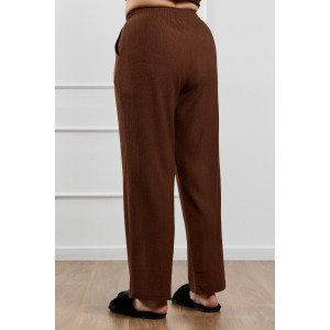 Брюки женские "Рената-2" фактурный трикотаж (р-ры: 50-60) коричневый