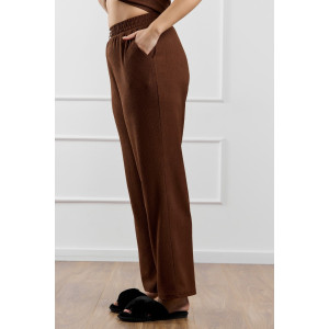 Брюки женские "Рената-2" фактурный трикотаж (р-ры: 50-60) коричневый