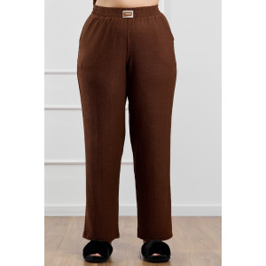 Брюки женские "Рената-2" фактурный трикотаж (р-ры: 50-60) коричневый