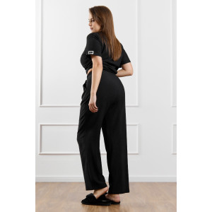 Брюки женские "Рената-2" фактурный трикотаж (р-ры: 50-60) черный